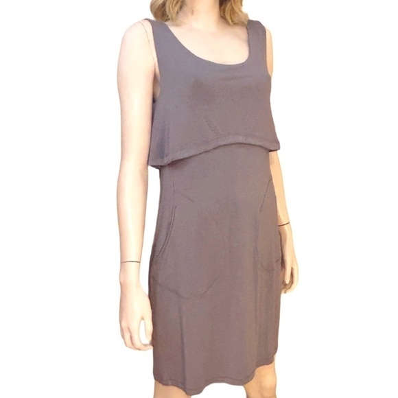 Indygena STOK Dress Sustainable Lenzing™ Jersey Knit Empire Waist Cinching Mauve - Picture 6 of 14